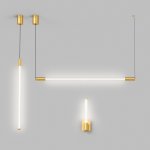 Светильник подвесной AURA, 16 Вт, 3000К, ?42x2300 мм, алюминий+стекло, бронза