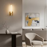 Светильник настенный AURA, 9 Вт, 3000К, 105?73x400 мм, алюминий+стекло, бронза