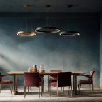 Светильник подвесной RAYDIA, 60 Вт, 3000–4000К, ?800?1500 мм, металл+акрил, черный, свет вверх/вниз