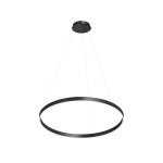 Светильник подвесной RAYDIA, 60 Вт, 3000–4000К, ?800?1500 мм, металл+акрил, черный, свет вверх/вниз