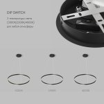 Светильник подвесной RAYDIA, 60 Вт, 3000–4000К, ?800?1500 мм, металл+акрил, черный, свет вверх/вниз