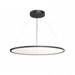 Подвесной светильник горизонтальный VEIL, 80 Вт, ?1000?В1500 мм, LED 2700-6000K, IP20, пульт Д/У (в комплекте), черный, алюминий, акрил