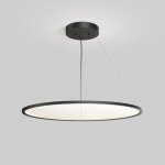 Подвесной светильник горизонтальный VEIL, 80 Вт, ?1000?В1500 мм, LED 2700-6000K, IP20, пульт Д/У (в комплекте), черный, алюминий, акрил