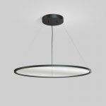 Подвесной светильник горизонтальный VEIL, 80 Вт, ?1000?В1500 мм, LED 2700-6000K, IP20, пульт Д/У (в комплекте), черный, алюминий, акрил
