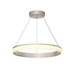 Подвесной светильник RING, ?600 мм, LED, 38Вт, 3000К, алюминий+акрил, сатин. никель