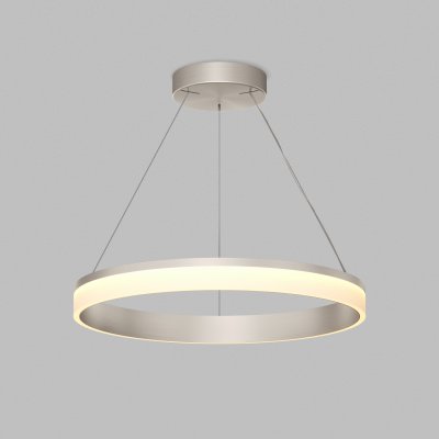Подвесной светильник RING, ?600 мм, LED, 38Вт, 3000К, алюминий+акрил, сатин. никель