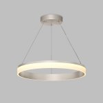 Подвесной светильник RING, ?600 мм, LED, 38Вт, 3000К, алюминий+акрил, сатин. никель