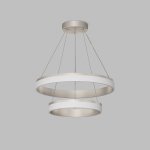 Подвесной светильник RING, ?600+400 мм, LED, 63Вт, 3000К, алюминий+акрил, сатин. никель