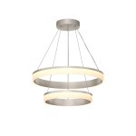 Подвесной светильник RING, ?600+400 мм, LED, 63Вт, 3000К, алюминий+акрил, сатин. никель
