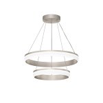 Подвесной светильник RING, ?600+400 мм, LED, 63Вт, 4000К, алюминий+акрил, сатин. никель