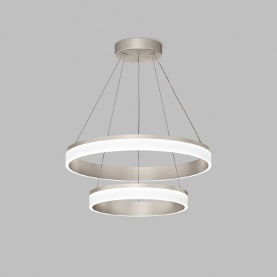Подвесной светильник RING, ?600+400 мм, LED, 63Вт, 4000К, алюминий+акрил, сатин. никель