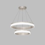 Подвесной светильник RING, ?600+400 мм, LED, 63Вт, 4000К, алюминий+акрил, сатин. никель