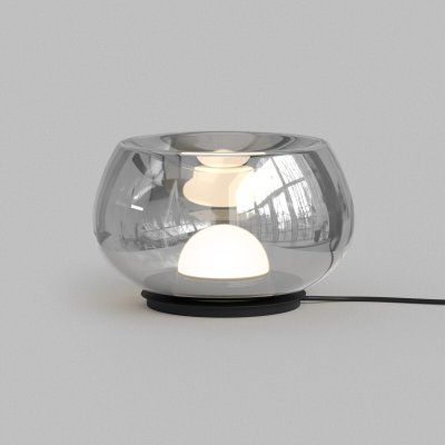 Настольная лампа FLOA, 8 Вт, 3000К, ?220 мм, металл, стекло, черный, дымчатый серый Настольная лампа FLOA, 8 Вт, 3000К, ?220 мм, металл, стекло, черный, дымчатый серый