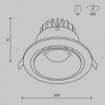 Встраиваемый светильник Maytoni DL031-L12W3K-D-B Yin
