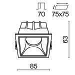 Встраиваемый светильник Maytoni DL043-01-15W3K-D-SQ-W Alfa LED