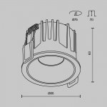 Встраиваемый светильник Maytoni DL043-01-15W3K-RD-B-1 Alfa LED