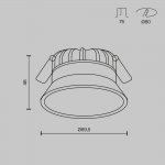 Встраиваемый светильник Maytoni DL055-8W3-4-6K-B Okno