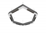 Donolux Led св-к накладной, 36W, 700х606мм, H71,5мм, 2590Lm, 34°, 3000К, IP20, корпус алюминий, черные модули, белый декор,  блок питания AC/DC 24V в комплекте
