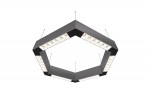 Donolux Led св-к накладной, 36W, 500х433мм, H71,5мм, 2560Lm, 48°, 3000К, IP20, корпус алюминий, белые модули, черный декор,  блок питания AC/DC 24V в комплекте