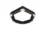 Donolux Led св-к накладной, 36W, 500х433мм, H71,5мм, 2700Lm, 34°, 3000К, IP20, корпус черный, черные модули, белый декор,  блок питания AC/DC 24V в комплекте