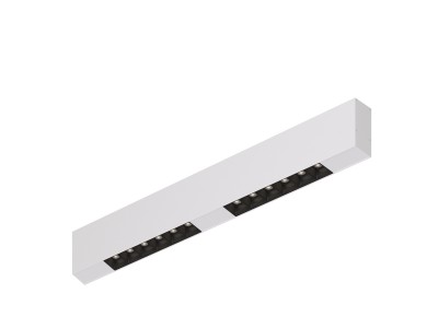 Donolux Led св-к накладной, 12W, 502х32мм, H71,5мм, 925Lm, 48°, 3000К, IP20, корпус белый, черные модули, белый декор, блок питания AC/DC 24V в комплекте