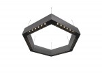 Donolux Led св-к подвесной, 36W, 500х433мм, H71,5мм, 2700Lm, 34°, 3000К, IP20, корпус алюминий, черные модули, черный декор,  блок питания AC/DC 24V в комплекте