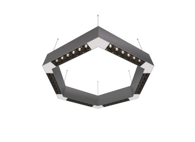 Donolux Led св-к подвесной, 36W, 500х433мм, H71,5мм, 2700Lm, 34°, 3000К, IP20, корпус алюминий, черные модули, белый декор,  блок питания AC/DC 24V в комплекте