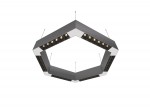 Donolux Led св-к подвесной, 36W, 500х433мм, H71,5мм, 2560Lm, 48°, 3000К, IP20, корпус алюминий, черные модули, белый декор,  блок питания AC/DC 24V в комплекте