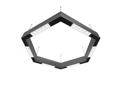 Donolux Led св-к подвесной, 36W, 700х606мм, H71,5мм, 2330Lm, 48°, 3000К, IP20, корпус алюминий, белые модули, черный декор,  блок питания AC/DC 24V в комплекте