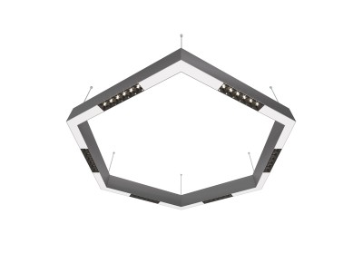 Donolux Led св-к подвесной, 36W, 900х780мм, H71,5мм, 2090Lm, 48°, 3000К, IP20, корпус алюминий, черные модули, белый декор,  блок питания AC/DC 24V в комплекте