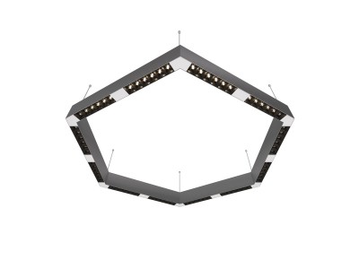 Donolux Led св-к подвесной, 72W, 900х780мм, H71,5мм, 9380Lm, 34°, 3000К, IP20, корпус алюминий, черные модули, белый декор,  блок питания AC/DC 24V в комплекте