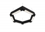Donolux Led св-к подвесной, 36W, 500х433мм, H71,5мм, 2700Lm, 34°, 3000К, IP20, корпус черный, белые модули, черный декор,  блок питания AC/DC 24V в комплекте