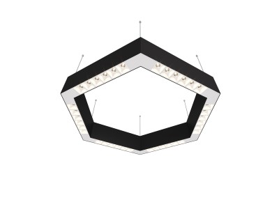 Donolux Led св-к подвесной, 36W, 500х433мм, H71,5мм, 2700Lm, 34°, 3000К, IP20, корпус черный, белые модули, белый декор,  блок питания AC/DC 24V в комплекте