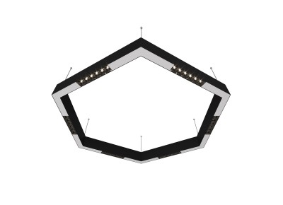 Donolux Led св-к подвесной, 36W, 900х780мм, H71,5мм, 2200Lm, 34°, 3000К, IP20, корпус черный, черные модули, белый декор,  блок питания AC/DC 24V в комплекте
