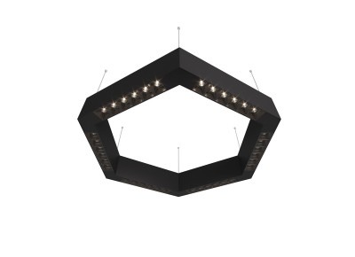 Donolux Led св-к подвесной, 36W, 500х433мм, H71,5мм, 2560Lm, 48°, 3000К, IP20, корпус черный, черные модули, черный декор,  блок питания AC/DC 24V в комплекте