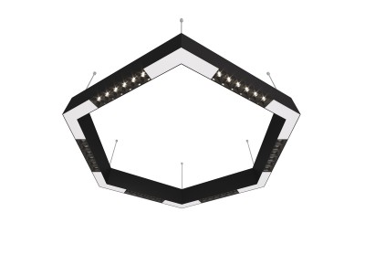 Donolux Led св-к подвесной, 36W, 700х606мм, H71,5мм, 2330Lm, 48°, 3000К, IP20, корпус черный, черные модули, белый декор,  блок питания AC/DC 24V в комплекте