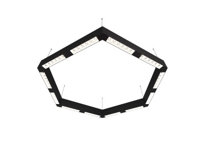 Donolux Led св-к подвесной, 72W, 900х780мм, H71,5мм, 9380Lm, 34°, 3000К, IP20, корпус черный, белые модули, черный декор,  блок питания AC/DC 24V в комплекте