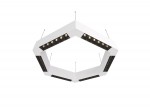 Donolux Led св-к подвесной, 36W, 500х433мм, H71,5мм, 2700Lm, 34°, 3000К, IP20, корпус белый, черные модули, белый декор,  блок питания AC/DC 24V в комплекте