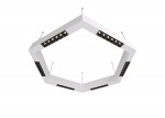 Donolux Led св-к подвесной, 36W, 700х606мм, H71,5мм, 2590Lm, 34°, 3000К, IP20, корпус белый, черные модули, белый декор,  блок питания AC/DC 24V в комплекте