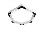 Donolux Led св-к подвесной, 36W, 700х606мм, H71,5мм, 2590Lm, 34°, 3000К, IP20, корпус белый, белые модули, черный декор,  блок питания AC/DC 24V в комплекте