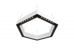 Donolux Led св-к подвесной, 36W, 500х433мм, H71,5мм, 2560Lm, 48°, 3000К, IP20, корпус белый, черные модули, черный декор,  блок питания AC/DC 24V в комплекте
