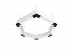 Donolux Led св-к подвесной, 36W, 500х433мм, H71,5мм, 2560Lm, 48°, 3000К, IP20, корпус белый, белые модули, черный декор,  блок питания AC/DC 24V в комплекте