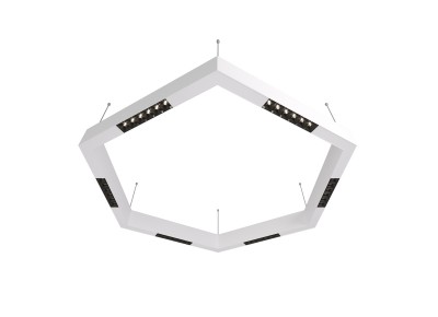 Donolux Led св-к подвесной, 36W, 900х780мм, H71,5мм, 2090Lm, 48°, 3000К, IP20, корпус белый, черные модули, белый декор,  блок питания AC/DC 24V в комплекте