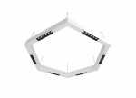 Donolux Led св-к подвесной, 36W, 900х780мм, H71,5мм, 2090Lm, 48°, 3000К, IP20, корпус белый, черные модули, белый декор,  блок питания AC/DC 24V в комплекте