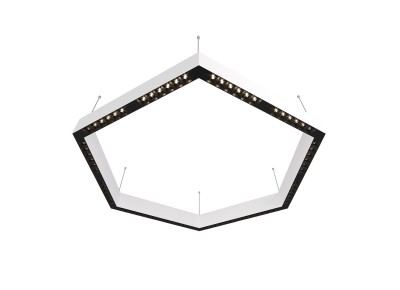 Donolux Led св-к подвесной, 72W, 900х780мм, H71,5мм, 9380Lm, 34°, 3000К, IP20, корпус белый, черные модули, черный декор,  блок питания AC/DC 24V в комплекте