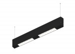 Donolux Led св-к подвесной, 12W, 502х32мм, H71,5мм, 975Lm, 34°, 3000К, IP20, корпус черный, белые модули, черный декор, блок питания AC/DC 24V в комплекте