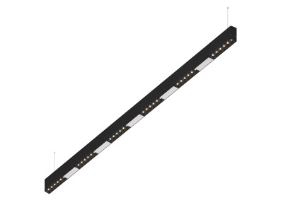 Donolux Led св-к подвесной, 36W, 1502х32мм, H71,5мм, 2775Lm, 48°, 3000К, IP20, корпус черный, черные модули, белый декор, блок питания AC/DC 24V в комплекте