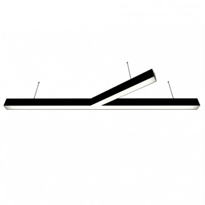 Donolux подвесной светодиодный светильник, 77 Ватт, 5280Lm, 3000К, IP20, 344х1500мм, H73мм, RAL9005 (мат.черный)