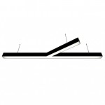 Donolux подвесной светодиодный светильник, 115 Ватт, 11520Lm, 4000К, IP20, 344х1500мм, H73мм, RAL9005 (мат.черный)