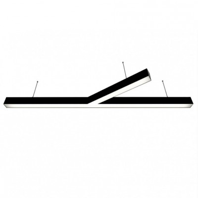 Donolux подвесной светодиодный светильник, 77 Ватт, 5280Lm, 4000К, IP20, 344х1500мм, H73мм, RAL9005 (мат.черный)